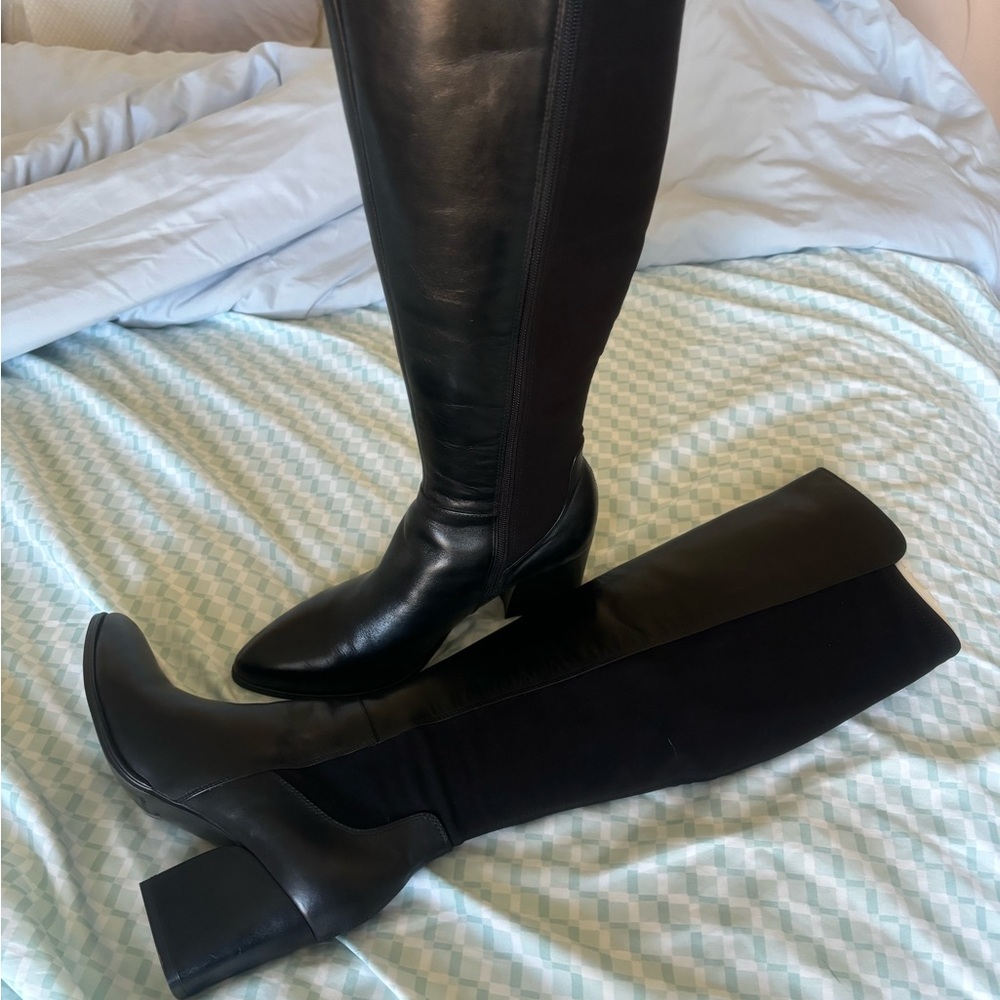 Black Knee high leather boots